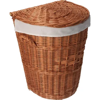 Koš na prádlo ČistéDřevo PR123 proutěný koš na prádlo zaoblený obšitý