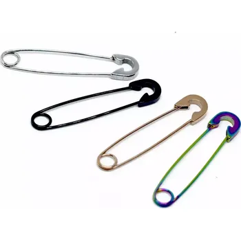 Náušnice Punková náušnice z chirurgické oceli Spínací špendlík - Barva Multi-color