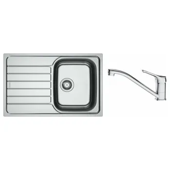 Nerezový dřez Set Franke N104 (dřez SKN 611-78 + baterie FB 250 BASIC NEW Chrom) 101.0731.385