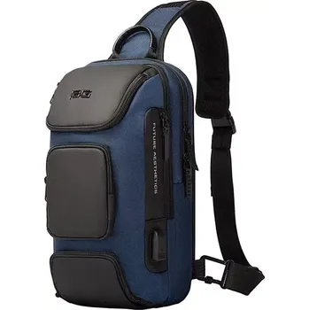 BANGE batoh přes rameno s USB KEREM Modrý 11L