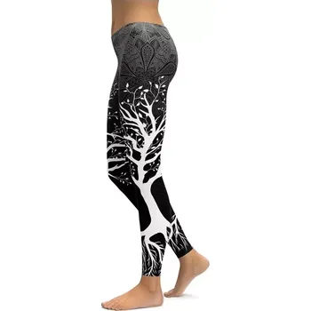 Dámské legíny Dámské Sportovní legíny Fitness Floral Flower - Velikost M (MEDIUM)