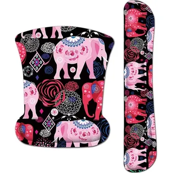 Podložka pod myš Huado Set podložka pod myš a zápěstí Růžoví sloni