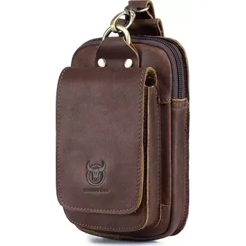 Ledvinka Bullcaptain pánská kožená taška na pásek Cyran Hnědá