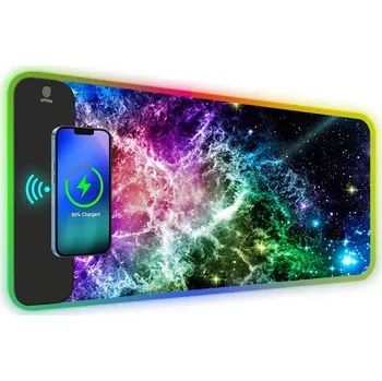 Podložka pod myš Huado RGB podložka pod myš s bezdrát nabíjením 15W Rainbow Galaxy
