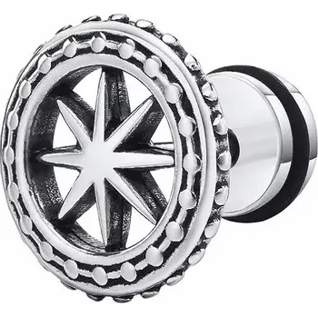 Náušnice Ocelová šroubovací náušnice Sněhová vločka 12mm Stříbrná - Typ Kus