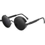 Retro kulaté sluneční brýle Steampunk Černé