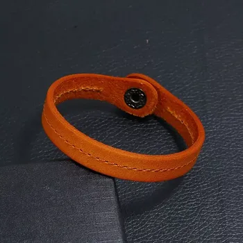 Náramek Kožený elegantní náramek Venta 19.5 cm - Barva měděná