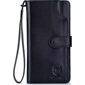 Peněženka Bullcaptain kožená dlouhá peněženka Maurus Černá