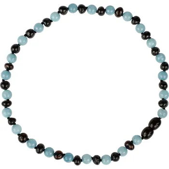 Náhrdelník Jantarové korálky akvamarín 45 cm Aquamarine - 45 cm