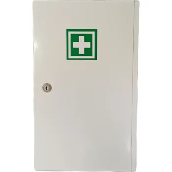 Lékárnička Kovová nástěnná lékárnička uzamykatelná -prázdná 39x24x12,5 cm
