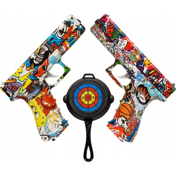 Dětská zbraň SADA 2X PISTOLET NA GELOVÉ KULIČKY + ŠTÍT PRO DĚTI