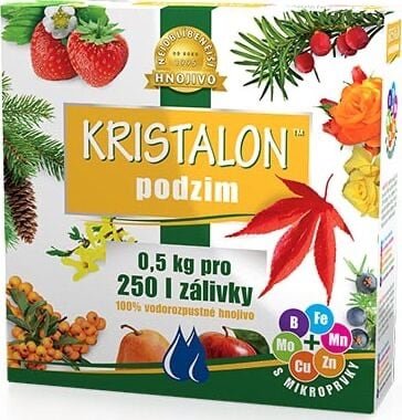 Speciální hnojivo s vysokým obsahem draslíku pro lepší vyzrávání pletiv a bezproblémové přezimování rostlin (ochrana proti vymrzání)
