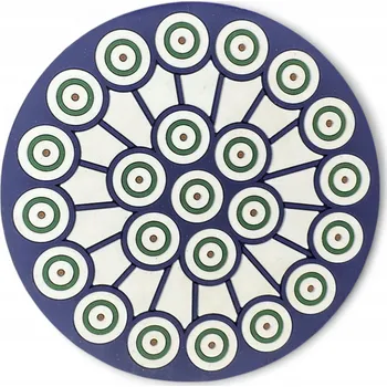 Gumová podložka pod hrnek pivní sklenice Paví oko, Vzor Bolesławiec