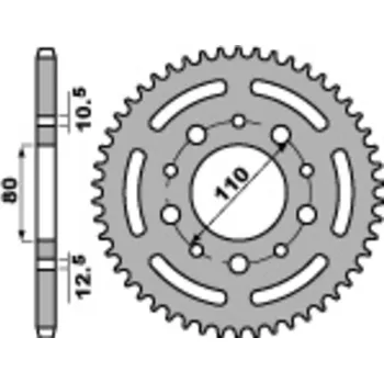 Nářadí na motocykly Ocelová standardní zadní řetězová kola PBR 4350 - 525 4350.45.C45