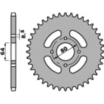 Nářadí na motocykly Ocelová standardní zadní řetězová kola PBR 838 - 428 838.43.F