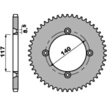 Nářadí na motocykly Ocelová standardní zadní řetězová kola PBR 831 - 428 831.48.C45