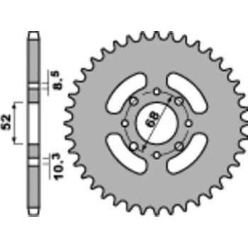 Nářadí na motocykly Ocelová standardní zadní řetězová kola PBR T801 - 520 801.38.F