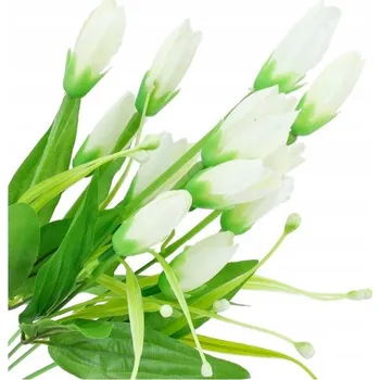 umělá květina KYTICE TULIPÁNY umělé květy BÍLÁ KRÉMOVÁ Velikonoce dekorace 40cm