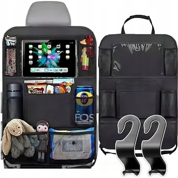 autokoberec ORGANIZÉR NA ZADNÍ STRANU SEDADLA DO AUTA, OCHRANNÝ KRYT + 2 HÁČKY