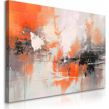 Obraz OBRAZ CANVAS DO LOŽNICE OBÝVACÍHO POKOJE ORANŽOVÁ ABSTRAKCE AKVAREL 30x20