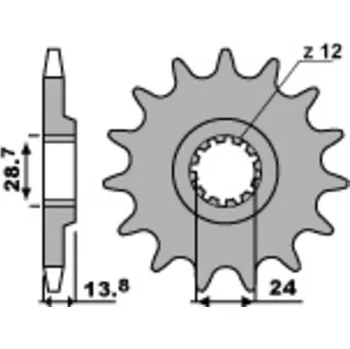 Nářadí na motocykly Ocelová standardní přední řetězová kola PBR 2077 - 530 2077.17.18NC
