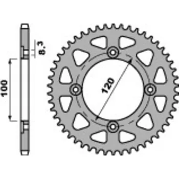 Nářadí na motocykly Ocelová standardní zadní řetězová kola PBR 4453 - 420 4453.50.F