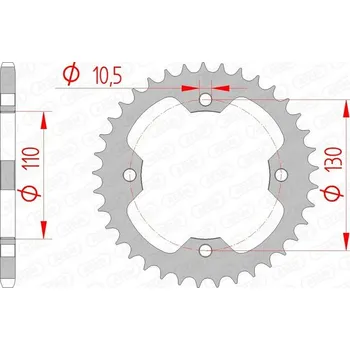 Nářadí na motocykly Ocelové standardní zadní kolo AFAM 16406 - 520 16406-38