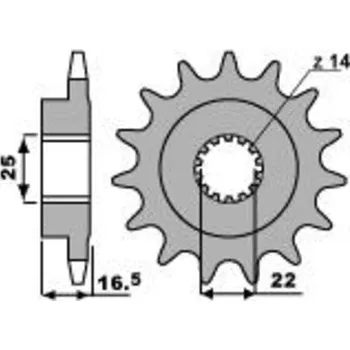 Nářadí na motocykly PBR Ocelová standardní přední řetězová kola 2114 - 525 2114.14.18NC