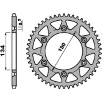 Nářadí na motocykly Ocelová standardní zadní řetězová kola PBR 489 - 520 489.47.C45