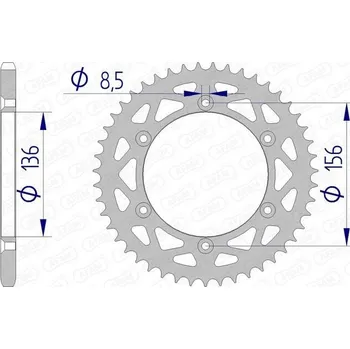 Nářadí na motocykly Hliníková zadní rozeta AFAM 15206 - 520 15206N-53