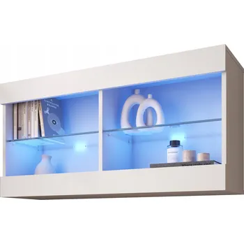 Knihovna Komodee Tivoli Závěsná Vitrína Horizontální Bílá Modrá LED