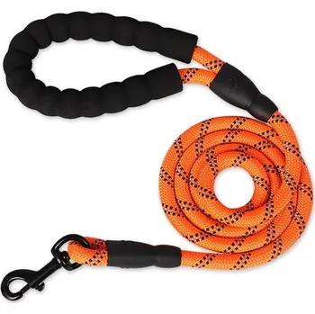 Vodítko pro psa Reflexní vodítko pro psy, pevné a polstrované - oranžový,1,0 cm 150 cm