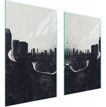 Obraz Skleněná ochranná deska na sporák 75x52 Město