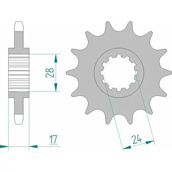 Nářadí na motocykly Ocelová standardní přední řetězová kola AFAM 20515 - 525 20515-14