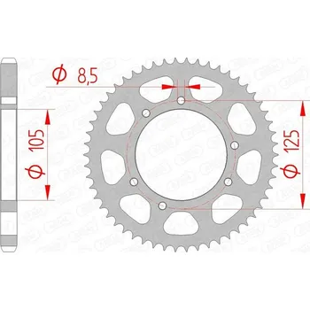 Nářadí na motocykly Ocelové standardní zadní kolo AFAM 47200 - 428 47200-54