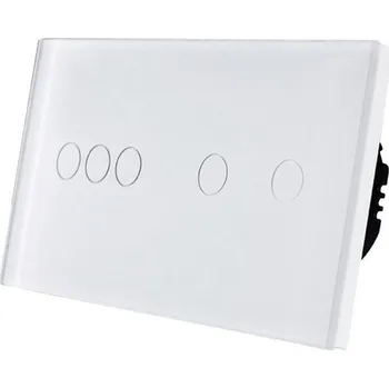 vypínač DOTYKOVÝ SPÍNAČ SVĚTLA DVOJITÝ 2K + STMÍVAČ SKLENĚNÝ 3+2