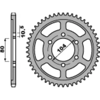 Nářadí na motocykly Ocelová standardní zadní řetězová kola PBR 4359 - 525 4359.44.C45