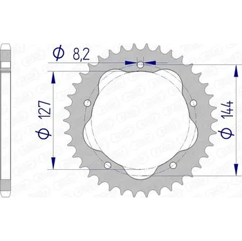 Nářadí na motocykly Hliníková zadní rozeta AFAM 51607 - 520 51607-39