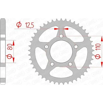 Nářadí na motocykly Ocelové standardní zadní kolo AFAM 10608 - 525 10608-40