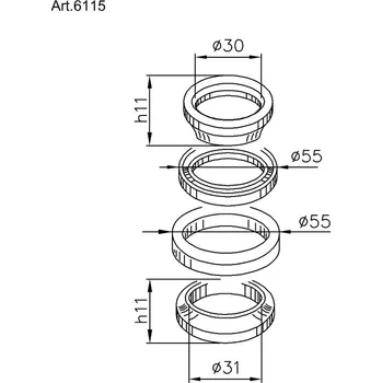 Nářadí na motocykly Ložiska řízení BUZZETTI 6115