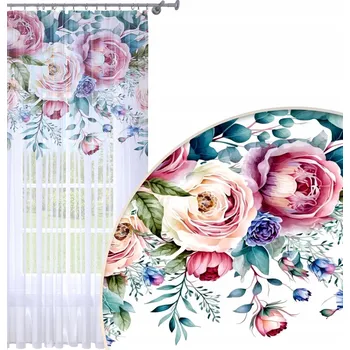 Obraz HOTOVÁ ZÁCLONA 140x230 VOÁL BAREVNÝ VZOR NA ŽABKY 201