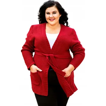 Dámský svetr Dámský svetr červený oversize do půlky stehen, velikost 46