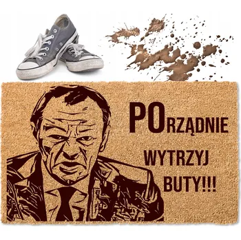 Rohožka ROHOŽKA PŘED DVEŘE Důkladně si Otři Boty TUSK Pošlapej Mě TLUSTÁ