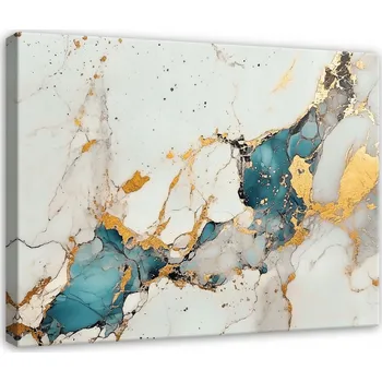 Obraz OBRAZ ABSTRAKCE MARMOR ŠEDÁ ZLATÁ DO LOŽNICE OBÝVACÍHO POKOJE NA PLÁTNĚ 40x30