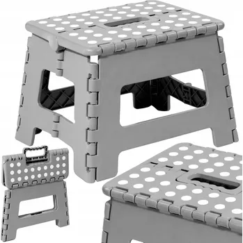 Stolička SKLÁDACÍ STOLIČKA PROTISKLUZOVÁ ŠEDÁ ŽIDLIČKA DO 120 kg