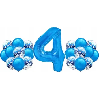 Balónek Sada TMAVĚ MODRÁ na 4. NAROZENINY 100cm balónky