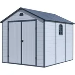 Zahradní domek G21 Boston 670 - 241 x 278 cm, plastový, světle šedý