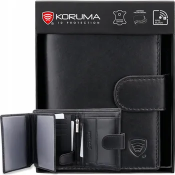 Peněženka Peněženka Koruma , přírodní lícová kůže, černá - muž