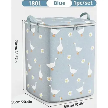 Úložný box Úložný vak na oblečení a hračky | textilní úložný box, úložný vak - modrá 50x50x70cm