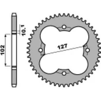 Nářadí na motocykly Ocelová standardní zadní řetězová kola PBR 4480 - 520 4480.37.C45